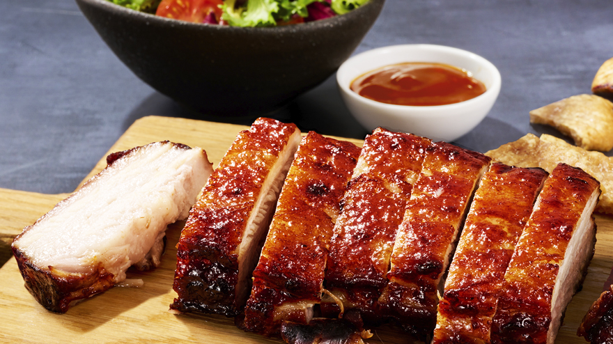 OXO honey glazed roast pork belly