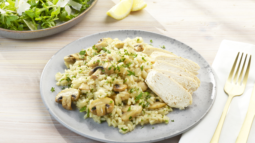 OXO chicken and mushroom risotto